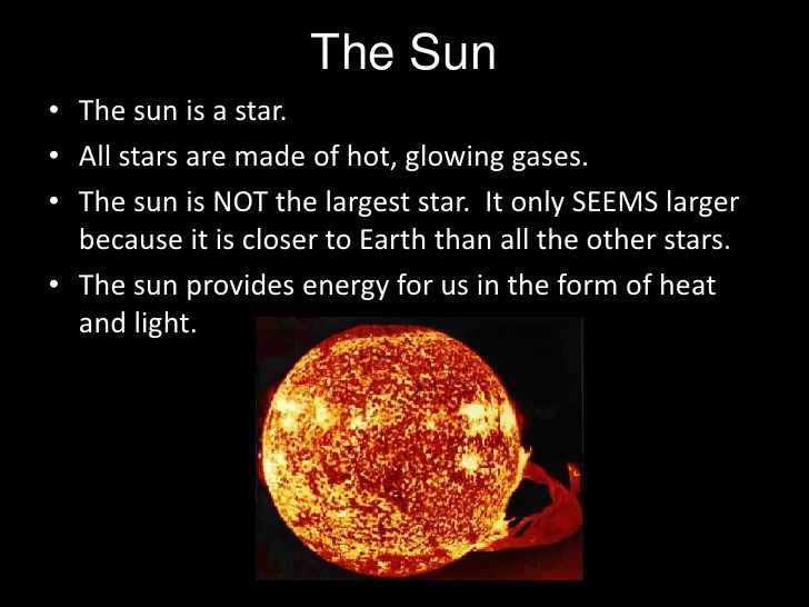 science facts for students about sun 